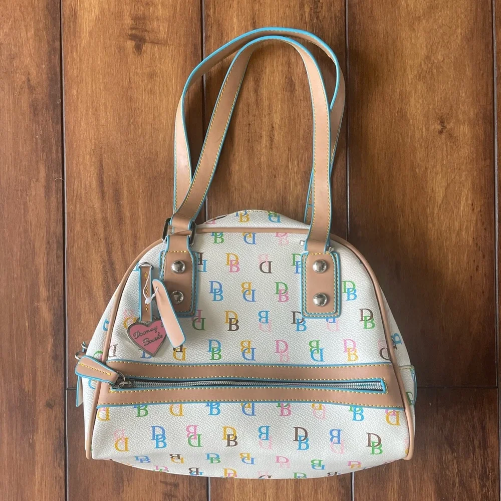 SOLD❤️ EUC Y2k Dooney and Bourke rainbow monagram purse - Picture 1 of 8